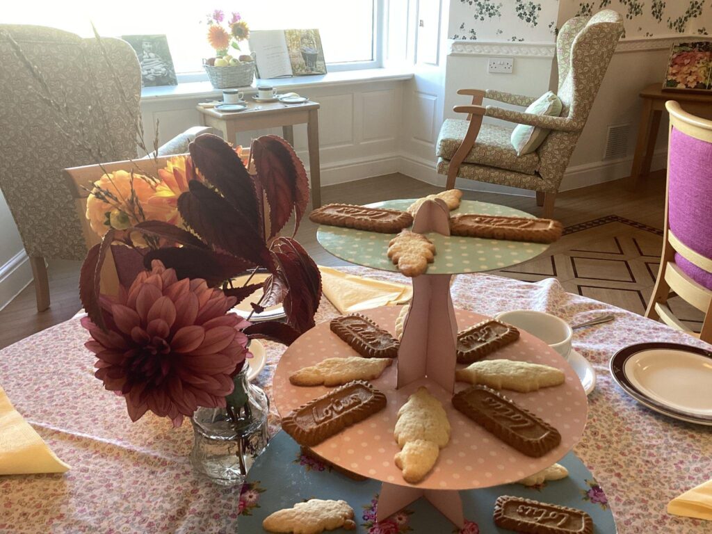 Autumn themed coffee morning all ready for the residents’ return.