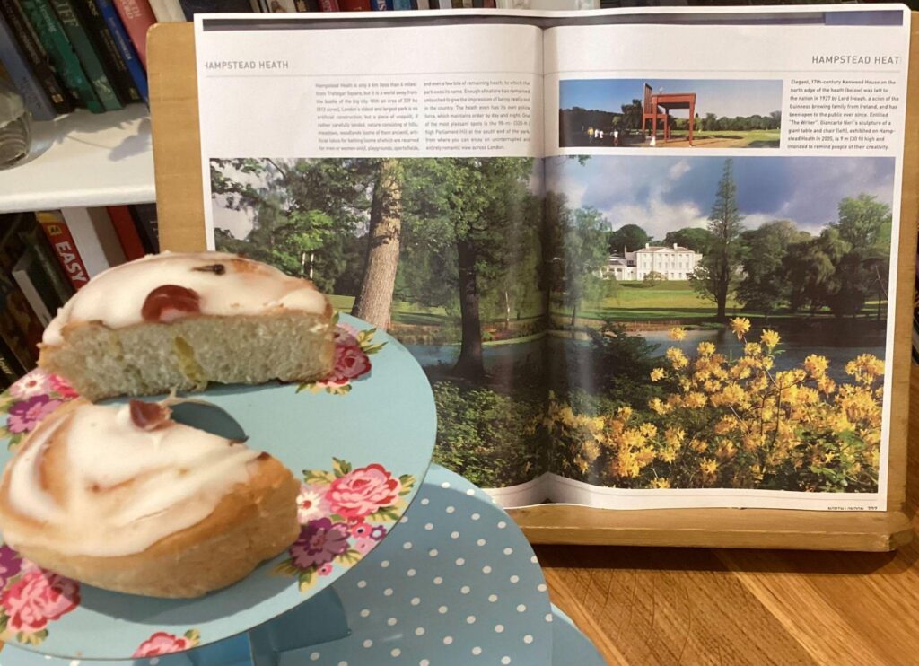 Chelsea Bun Afternoon Tea with pictures of London to reminisce about good times in